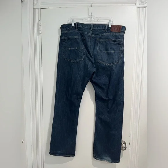Polo Ralph Lauren Vintage Y2K Leather Patch Straight Leg Jeans Sz. 40x32‎